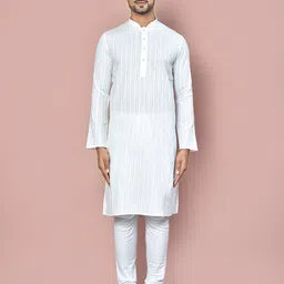 Arihant Rai Sinha Men Striped Thread Work Kurta-image-43