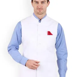 GRACYSHADE Mandarin Collar Cotton Nehru Jacket-picture-42