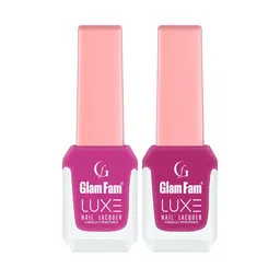 GlamFam Set Of 2 Glossy Finish Luxe Nail Lacquer - 12 ml Each - English Rose 31-4