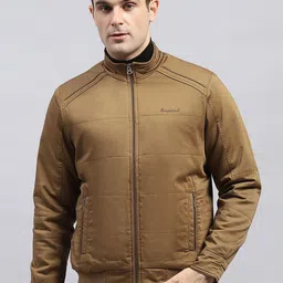 Monte Carlo Men Mock Collar Solid Cotton Casual Padded Jacket-50