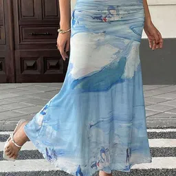 LULU & SKY Women Abstract Printed Peplum Skirts-picture-0