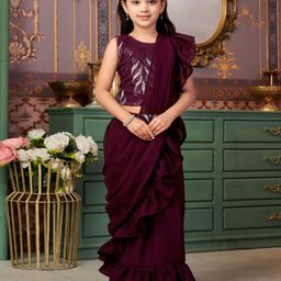 Aarika Girls Embellished Ready to Wear Lehenga & Blouse With Dupatta-picture-52