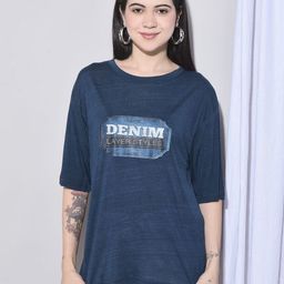 FFU Women Typography Printed Round Neck Oversized T-shirt-image-87