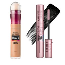 Maybelline Age Rewind Concealer - 130 Medium & Waterproof Mascara -Very Black 6 ml Each-15