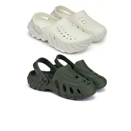 BERSACHE Men Pack Of 2 Self Design Clogs-picture-33