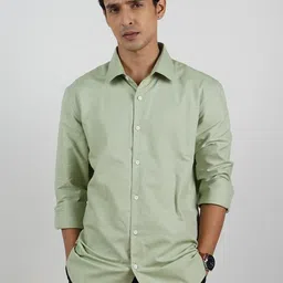Eszett Spread Collar Long Sleeves Cotton Shirt-picture-42