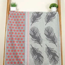 RANGOLI Grey & Red 1 Printed Cotton 460 GSM Bath Towel-29
