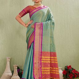 KALINI Woven Design Banarasi Saree With Unstitched Blouse Piece-image-64