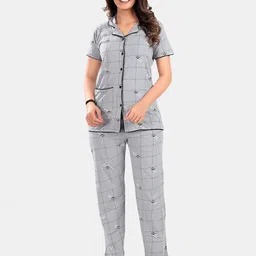 SWEET MOON Printed Shirt With Pyjama Night suit-image-50