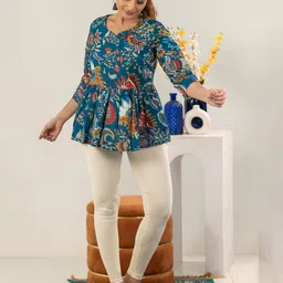 SUNEKH Women Floral Ethnic Cotton Top-picture-35