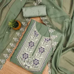 LeeliPeeri Designer Embroidered Unstitched Dress Material-picture-55