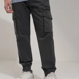 HIGHLANDER Men Comfort Relaxed Fit Mid-Rise Cargo Styles Flat-Front Joggers-picture-54
