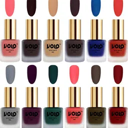 VOLO Set Of 12 Velvet Matte Nail Polish - 8 ml Each Shade Dark Wine - Coral - Light Wine-image-96