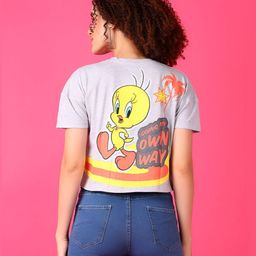 V-Mart Women Graphic Printed Round Neck Cotton Looney Tunes T-shirt-picture-1
