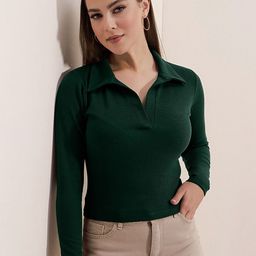 EZSTALL Women Ribbed Fitted Top-image-80