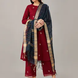 RANGMANCH BY PANTALOONS Striped Dupatta with Zari-5