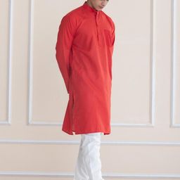 APPIX Men Red Cotton Blend Kurta Sets-picture-11
