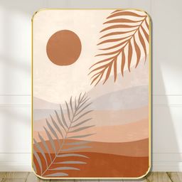 Livin'luxe Brown & Grey Sunset Palm Leaf Wall Art-picture-19