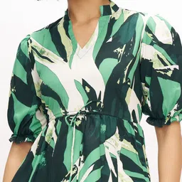 AASK Women's Polyester Printed Green Color Regular Top image 4