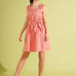 Globus Cotton Square Neck Fit and Flare Dress-image-90