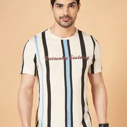 People Men Striped Round Neck Cotton Slim Fit T-shirt-image-31