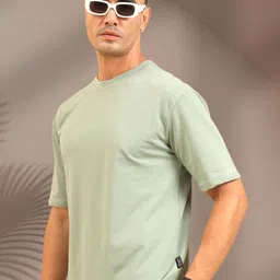 UNIQSOME Men Solid Round Neck Premium Cotton Oversized T-shirt-picture-44