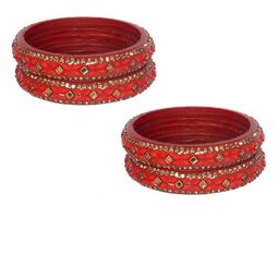 Fashionzara Set Of 4 Stone-Studded Bangles-image-77