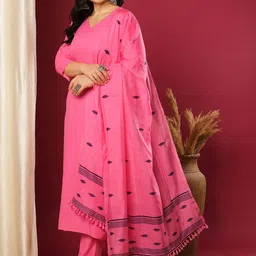 Anni Designer V-Neck Straight Kurta With Trousers & Dupatta-picture-20