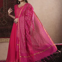 Anni Designer Floral Printed Gotta Patti Regular Anarkali Kurta with Trousers & Dupatta-picture-17