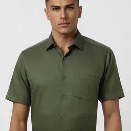 Van Heusen Men Spread Collar Micro Ditsy Printed Cotton Slim Fit Formal Shirt-image-98