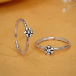 GIVA Silver-Plated Toe Rings-image-42