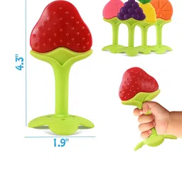 Kritiu Set Of 3 Textured Fruit Shape Baby Teethers image 4