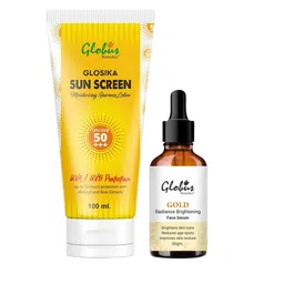 Globus naturals Glosika Sunscreen Lotion SPF 50++ 100 ml & Gold Face Serum 50 ml-21