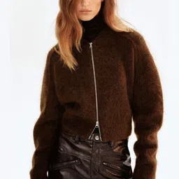 H&M Mohair Blend Zip Through Cardigan-picture-8