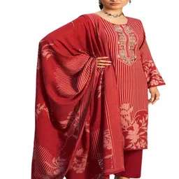 DRAVINAM Trends Floral Embroidered Pashmina Unstitched Dress Material-image-14