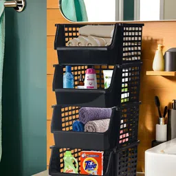 RUBOXA Black Set of 1 Regular Multi-Utility Organisers-13