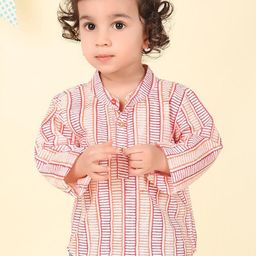Fabindia Boys Printed Flared Sleeves Kurta-image-37