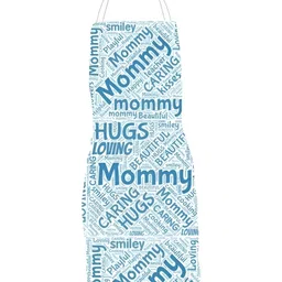 THEYAYACAFE Blue & White Printed Velvet Waterproof Mother's Day Apron-image-16