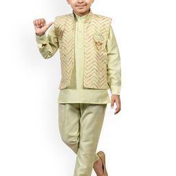 Little Needle Boys Regular Thread Work Kurta with Pyjamas-27