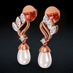 Joyalukkas Leafy Pearl Drop Diamond Earrings -2.18 gm-image-25