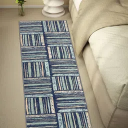 Welspun Blue & Green Striped 400 GSM Anti Skid Floor Runner-44