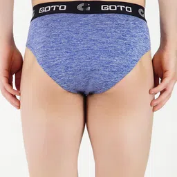 GOTO Basic Briefs MELANGE LYCRA OUTER ELASTIC BRIEF A BLUE image 5