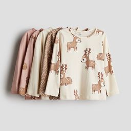 H&M Girls 5-Pcs Long-Sleeved Cotton Tops-image-28