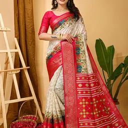 DIVASTRI Ethnic Motifs Zari Banarasi Saree-picture-14