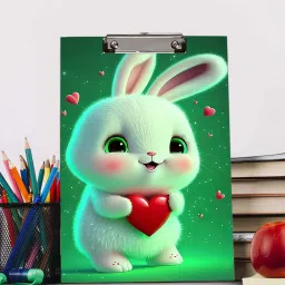 Cute Rabbit Digital reprint examination pad school collage Size 14x10 inch-image-1