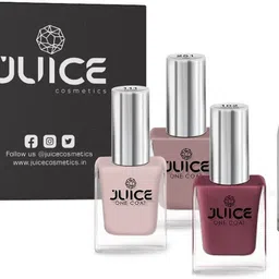 juice | 3 NAIL POLISH COMBO 27 (SUN KISSED - 111 / DUSTY CORAL -102 / CAML - 251) & 1 NAIL POLISH REMOVER | WATERPROOF & LONG LASTING-picture-1