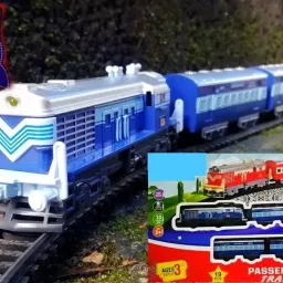 Plastic Indian Passenger Train With Coaches & Railway Track-39