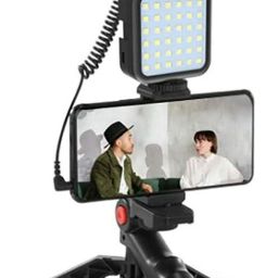 MURLIHUB Vlogging Kit Living Streaming Equipment with Shotgun Mic 49 LED Light Tripod Kit Tripod Kit, Monopod Kit-18