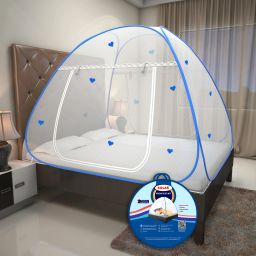 Polyester Adults Washable Premium 6.5 Feet x6.5 Feet Double Bed Machardani With Heart,King Size Double Bed Mosquito Net-picture-11