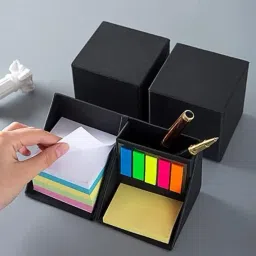 daluci Cube Style Foldable Sticky Memo Pads with Stationery Pen Holder, Sticky Note Pocket-size Memo Pad Soft Bound 100 Pages image 4